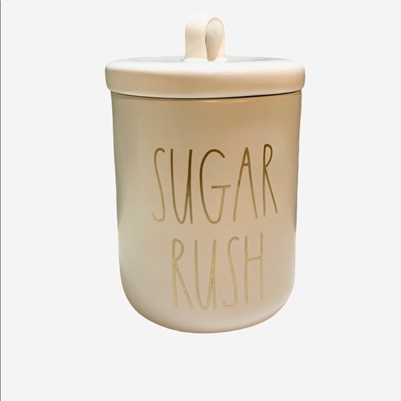 RAE DUNN Sugar Rush Loop Lid Ceramic Canister Jar for Sugar or Candy - Picture 1 of 2